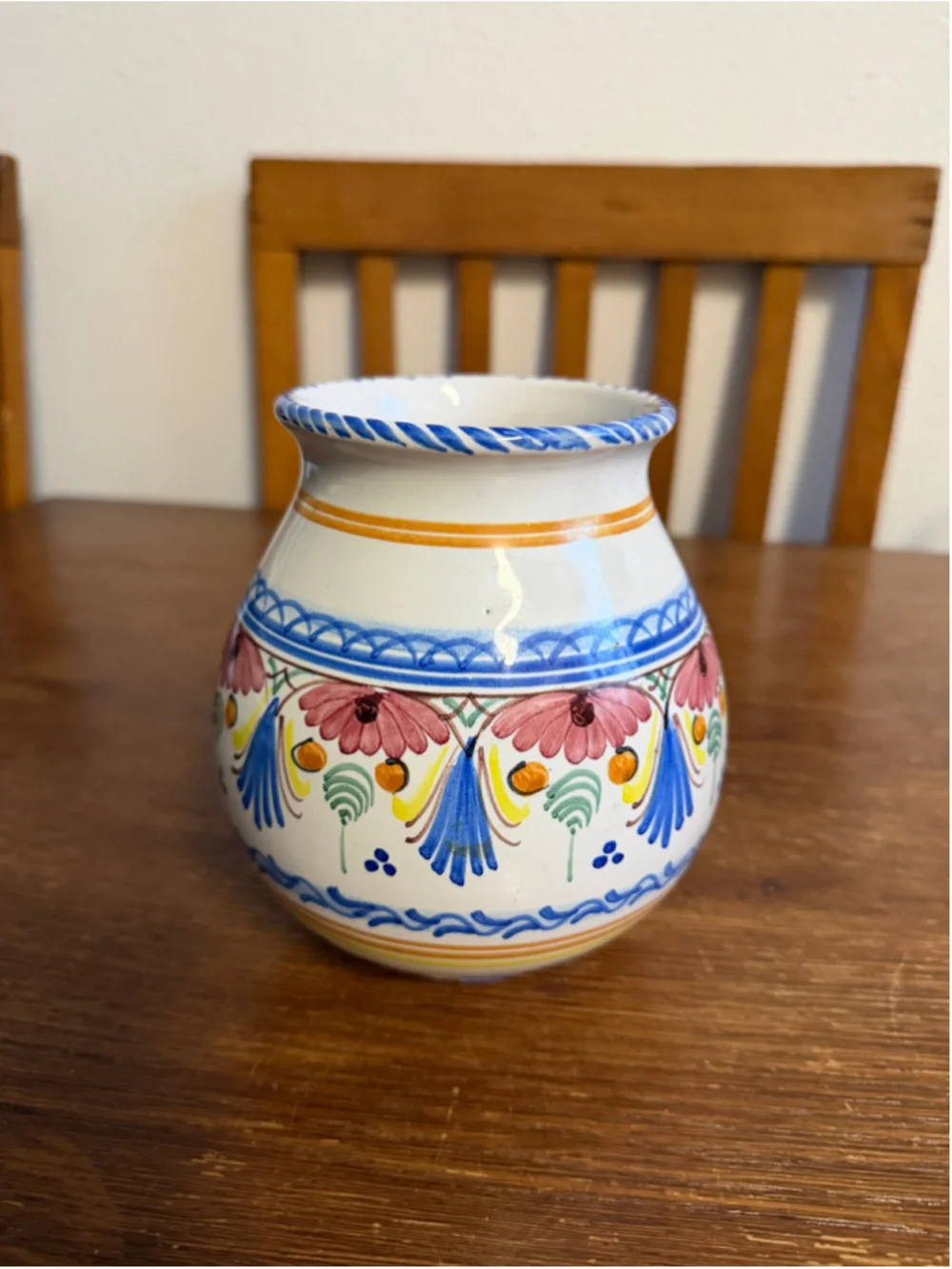 Vintage A.H. Puente Harina Flour Jar Hand Painted Spanish Pottery Ceramic Kitche